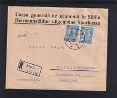 Delcampe - Rumänien Romania Bank R-Brief Sibiu Nach Berlin - Briefe U. Dokumente
