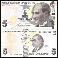 Delcampe - Turkey  2009 - 2023  Banknotes  5 Lire  Banknote  UNC - Turkey