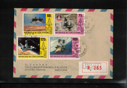 Delcampe - Ivory Coast 1981 Space / Weltraum Space Shuttle Interesting Airmail Registered Letter - Afrique