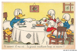 Delcampe - CAR-ADPP17-1078-DISNEY - Et Quand I L Me Vit - Le Grand Méchant Loup Se Sauva  - Donald - Disneyworld