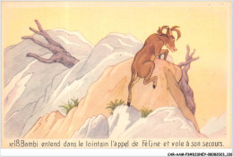 Delcampe - CAR-AAMP3-DISNEY-0273 - Bambi Entend Dans Le Lointain L'appel De Feline Et Vole A Son Secours - N°18 - Disneyland