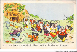 Delcampe - CAR-AAMP3-DISNEY-0266 - Blanche-Neige - La Journée Terminée Les Nains Quittent La Mine De Diamants - N°7 - Disneyland
