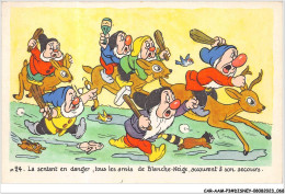 Delcampe - CAR-AAMP3-DISNEY-0244 - Blanche-Neige - La Sentant En Danger Tous Les Amis De Blanche Neige Accourent - N°24 - Disneyland