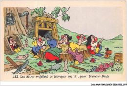 Delcampe - CAR-AAMP3-DISNEY-0247 - Blanche-Neige - Les Nains Projettent De Fabriquer Un Lit Pour Blanche Neige - N°23 - Disneyland