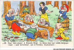 Delcampe - CAR-AAMP3-DISNEY-0260 - Blanche-Neige - Pour Faire Plaisir A Blanche Neige Les Nains Font Leur Toilette - N°13 - Disneyland