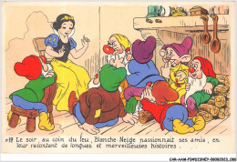 Delcampe - CAR-AAMP3-DISNEY-0253 - Blanche-Neige - Le Soir Au Coin Du Feu Blanche Neige Passionnait Ses Amis - N°17 - Disneyland