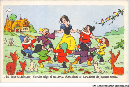 Delcampe - CAR-AAMP3-DISNEY-0243 - Blanche-Neige - Pour Se Delasser Blanche Neige Et Ses Amis Chantaient - N°20 - Disneyland