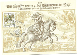 Delcampe - CH - 636 -  Carte Avec Timbre "Courrier" - Cachet Illustré Bern Musée 1989 - Maximumkarten (MC)