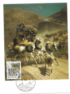 Delcampe - CH - 636 -  Carte Avec Timbre "Diligence" - Cachet Illustré Hospental 1987 - Maximumkarten (MC)