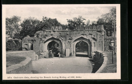 Delcampe - AK Delhi, Cashmere Gate, Showing The Breach During Mutiny Of 1857 - Indien
