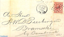 Delcampe - Netherlands 1874 Folding Memorandum From Veendam To Bramsche, Both Postmarks Added , Postal History - Brieven En Documenten