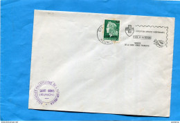 Delcampe - REUNION-lettre   -cad Saint André 1973+flamme "expo Artistes -mairie De Ste Suzanne- Stamps Cfa-N° 384 Cheffer - Covers & Documents