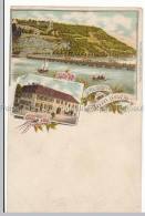 Delcampe - Limburg Gasthof Zum Löwen Brücke Litho Rosenblut Frankfurt NICHT BESCHNITTEN - Limburg