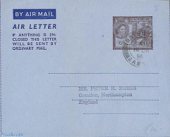 Delcampe - Gambia 1955 Aerogramme 6d To UK, Used Postal Stationary - Gambia (...-1964)