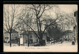 Delcampe - CPA Pont-de-Chéruy, Sous Les Platanes - Pont-de-Chéruy