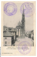 Delcampe - CAR-ADCP10-0602-68 - THANN - Alsace - Mairie Bombardée Et Cathédrale Dont Les Vitreaux Précieux Ont été Remplacés - Thann