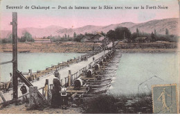 Delcampe - 68 - CHALAMPE - SAN34877 - Pont De Bateaux Sur Le Rhin Avec Vue Sur La Forêt Noire - Chalampé