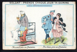 Delcampe - ILLUSTRATEUR - Albert GUILLAUME - Soldat! Prends Chaque Jour Ta Quinine - Le Permissionnaire - Guillaume