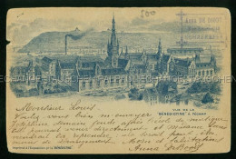 Delcampe - Fecamp Autographe Cachet ANNA DE BOODT RUE EENENS, 10 SCHAERBEEK Vue De La Benedictine Litho 76 Seine-Maritime France - Fécamp