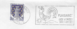 Delcampe - PLAISANCE GERS 1976, FLAMME ILLUSTREE LES VERTES VACANCES ( COQ, SOLEIL ) VOIR LE SCANNER - Otros & Sin Clasificación