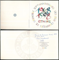 Delcampe - Carte De Vœux Du Conseil Municipal Grenoble Pour 1998 30° Anniversaire Des  X° Jeux Olympiques D'Hiver De Grenoble 1968 - Other & Unclassified