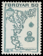 Delcampe - FAROE ISLANDS 1975 Mi 9 ANCIENT MAP OF FAROE ISLANDS MINT STAMP ** - Féroé (Iles)