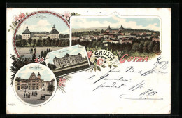 Delcampe - Lithographie Gotha, Totalansicht, Schloss, Museum, Markt - Gotha