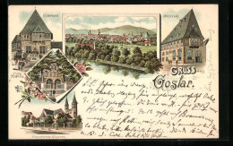 Delcampe - Lithographie Goslar, Gildehaus, Klosterkirche - Goslar