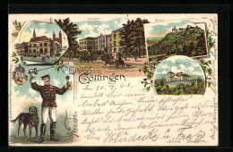 Delcampe - Lithographie Göttingen, Plesse, Rathaus, Rohns - Göttingen