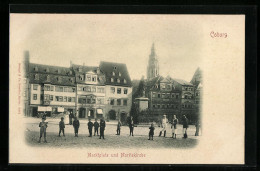 Delcampe - AK Coburg, Marktplatz Und Moritzkirche - Coburg
