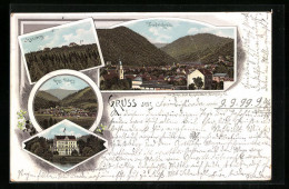 Delcampe - Lithographie Friedrichroda, Gesamtansicht, Inselsberg, Reinhardsbrunn & Gross Tabarz - Tabarz