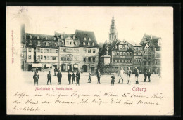 Delcampe - AK Coburg, Marktplatz Und Moritzkirche - Coburg