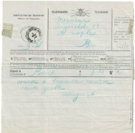 Delcampe - Télégramme Formulaire Bilingue Déposé à Basel (Belgique) Cachet Octogonal BXL (Porte De Namur ) 3/5/1909 - Telegrammi