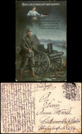 Delcampe - Ansichtskarte  Soldat Am Feldgeschütz Mit Vision Der Geliebten 1916 - Heimat
