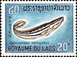 Delcampe - Laos Poste N** Yv: 156/159 Poissons - Fische