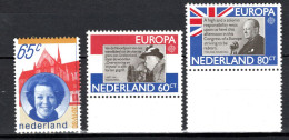 Delcampe - Netherlands 1980 Michel 1160A+1168-1169 Accession Of Queen Beatrix, Queen Wilhelmina, Winston Churchill 3 Stamps MNH - Neufs