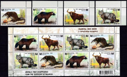 Delcampe - BELARUS 2025-09 FAUNA: Animals That Disappeared From Belarus. Set And Combined Sheet, MNH - Andere & Zonder Classificatie