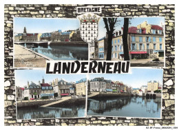 Delcampe - BJ-BFP1-0653-29 - LANDERNEAU - Quai De Cornouailles, Rue De Brest - Quai De L'église, Le Moulin Et Les Quais - Landerneau