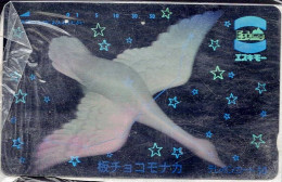Delcampe - JAPAN  PHONECARD BIRDS SILVER CARD USED VF!! - Autres & Non Classés