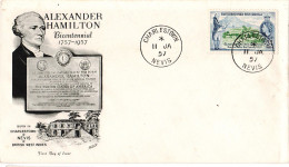 Delcampe - 61768. Carta CHRLESTOWN (Nevis)  1957. Alexander Hamilton Bicentenial. Nevis Y Angilla - Anguilla (1968-...)