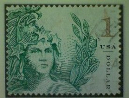 Delcampe - United States, Scott #5295, Used(o), 2018, Statue Of Freedom, $1.00, Emerald - Usados