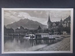 Delcampe - Luzern – Quai Und Pilatus, Vierwaldstättersee / Lucerne – Quay And Mount Pilatus, Lake Lucerne, Switzerland - Luzern