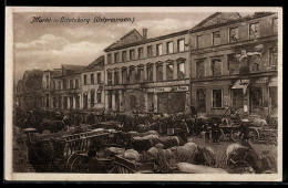 Delcampe - AK Ortelsburg, Markt, Im Weltkrieg Zerstörte Häuser - Ostpreussen
