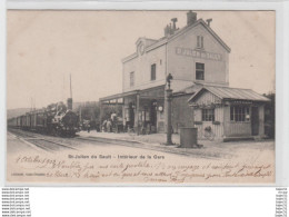 Delcampe - 1 Cpa Saint Julien Du Sault "La Gare" "pionnière" - Saint Julien Du Sault