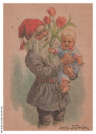 Delcampe - CAR-ADXP8-0430-FETE - JOYEUX NOEL - PERE NOEL ET BEBE - Santa Claus