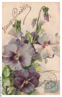 Delcampe - CAR-AEEP6-0304-FETE - VOEUX - VOEUX SINCERES - FLEURS - Neujahr