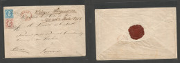 Delcampe - NETHERLANDS. 1863 (1 Oct) Sneek - Leewarden. Multfrkd Endelope, Endorsed Franco, Bearing 5c+10c Tied Box "franco", Red C - Sonstige & Ohne Zuordnung