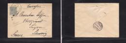 Delcampe - MARRUECOS. 1890 (25 Abr) Tanger, Correo Español - Suiza, Lucerna (30 April) Transito Rapido Sobre Franqueo Pelon 25 Cts - Maroc (1956-...)