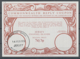 Delcampe - JERSEY CHANNEL ISLANDS  Co17  7d/3p  Commonwealth Reply Coupon Reponse Antwortschein IRC IAS O 14.02.72 - Jersey
