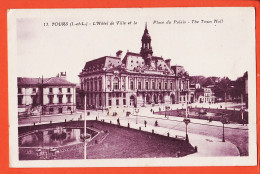 Delcampe - 2673 ◉ TOURS 37-Indre Loire ◉ Hotel De Ville Et Place Du Palais Town Hall 1931 ◉ Edition Galeries Modernes N° 11 - Tours